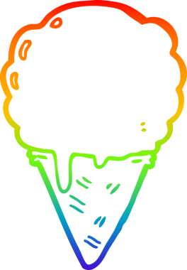 gökkuşağı gradyanı çizimi bir insan tarafından çizilmiş dondurma çizgi filmi