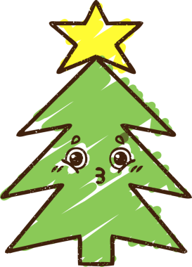 Bir insan tarafından çizilmiş Noel Ağacı Tebeşiri