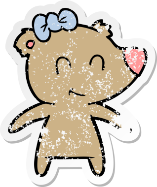 Bir insan tarafından çizilmiş dişi ayı karikatürü.