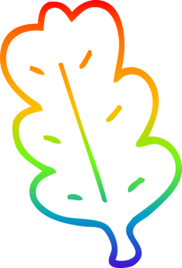 bir insan tarafından çizilmiş bir çizgi film yaprağının gradyan çizimi