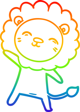 gökkuşağı gradyan çizgi çizimi bir insan tarafından çizilmiş bir aslan