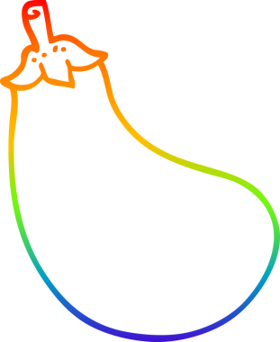 gökkuşağı gradyan çizgi çizimi bir insan tarafından çizilmiş bir patlıcan çizgi