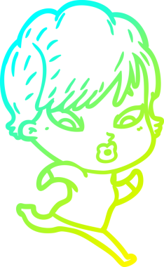 Bir insan tarafından çizilmiş bir karikatür kadın çizimi.