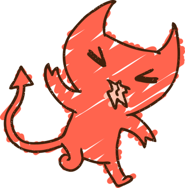 Bir insan tarafından çizilen Küçük Şeytan Tebeşiri