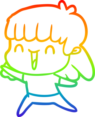 gökkuşağı gradyan çizimi bir insan tarafından çizilmiş bir karikatür kadın