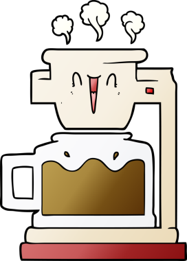 Bir insan tarafından çizilmiş sıcak kahve demliği.