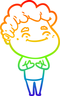 Bir insan tarafından çizilmiş gökkuşağı gradyan çizgi çizimi.