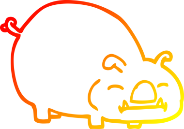 Bir insan tarafından çizilmiş çizgi film domuzu çizimi.