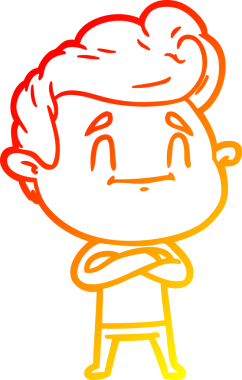 Bir insan tarafından çizilmiş mutlu bir çizgi film karakteri çizimi.