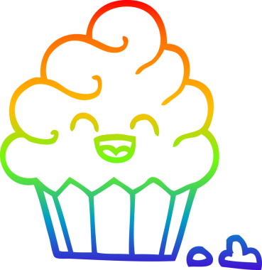 Gökkuşağı gradyan çizgisi bir insan tarafından çizilmiş bir kek.