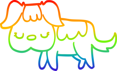 gökkuşağı gradyan çizimi bir insan tarafından çizilmiş bir çizgi köpek