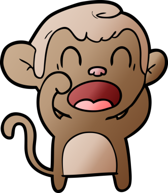 Bir insan tarafından çizilmiş bağıran çizgi maymun.