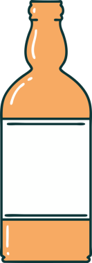 Bir insan tarafından çizilmiş bir şişenin ikonik dövme şekli