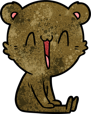 Bir insan tarafından çizilmiş mutlu ayı karikatürü