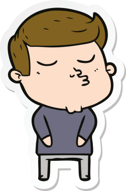 Bir insan tarafından çizilmiş bir çizgi film modelinin çıkartması.