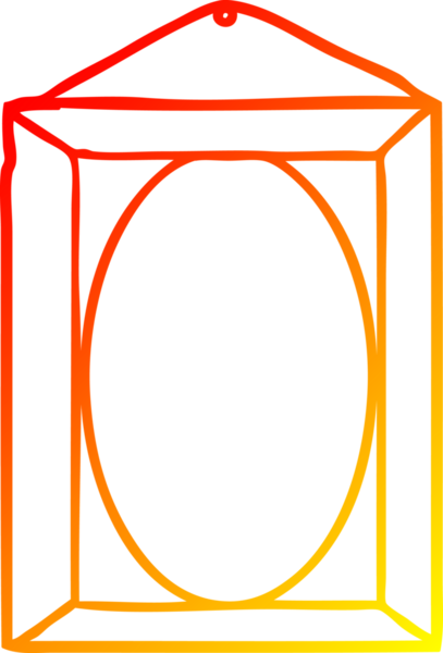 Bir insan tarafından çizilmiş bir resim çerçevesinin sıcak gradyan çizimi