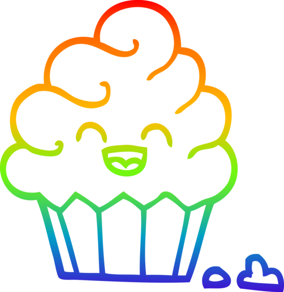 Gökkuşağı gradyan çizgisi bir insan tarafından çizilmiş bir kek.