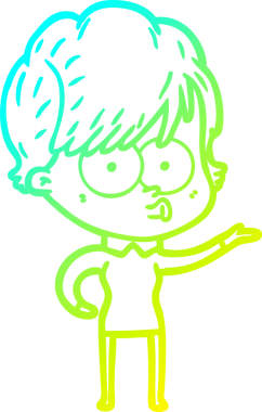 Bir insan tarafından çizilmiş bir karikatür kadın çizimi.