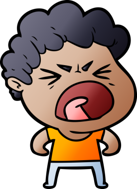 Bir insan tarafından çizilmiş öfkeli bir adam.