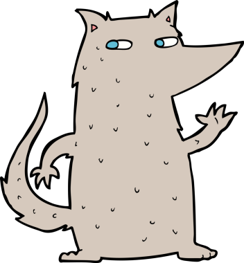 Bir insan tarafından çizilmiş bir kurt çizimi.