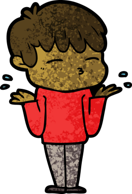 Bir insan tarafından çizilmiş meraklı bir çocuk.