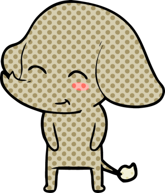 Bir insan tarafından çizilmiş şirin bir fil.