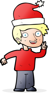 Çizgi filmci bir insan tarafından çizilen Noel için hazırlanıyor.