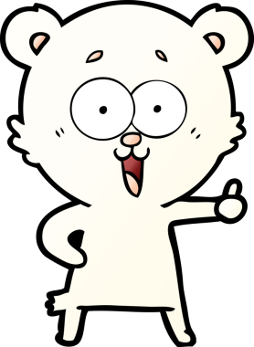 Bir insan tarafından çizilmiş gülen oyuncak ayı çizgi filmi.