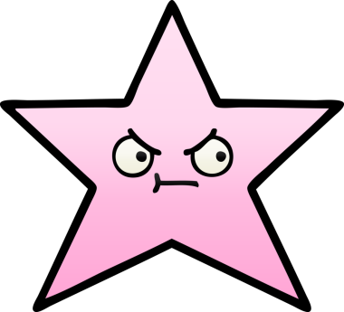 Bir insan tarafından çizilmiş yıldız balığının gölgeli karikatürü