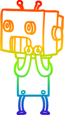 gökkuşağı gradyan çizgisi bir insan tarafından çizilmiş robot çizgi