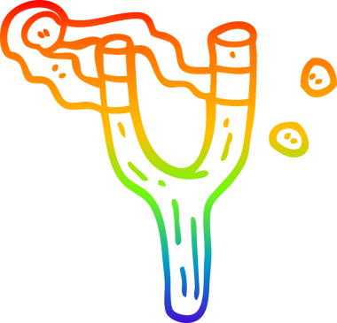 gökkuşağı gradyan çizgi çizimi bir insan tarafından çizilmiş bir mancınık oyuncağı