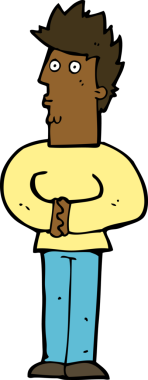 bir insan tarafından çizilmiş sinirli bir adam.