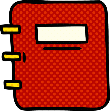 bir insan tarafından çizilmiş bir not defterinin çizgi roman tarzı