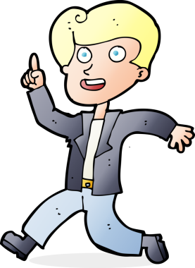 Bir insan tarafından çizilmiş harika bir fikri olan çizgi film adamı.