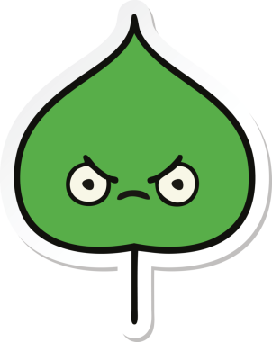 Bir insan tarafından çizilmiş sevimli bir çizgi film yaprağının çıkartması.