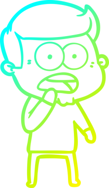 Bir insan tarafından çizilen bir karikatürün soğuk gradyan çizimi.