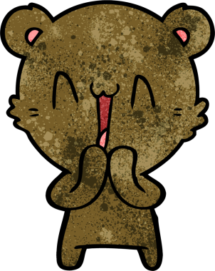 Bir insan tarafından çizilmiş mutlu ayı karikatürü