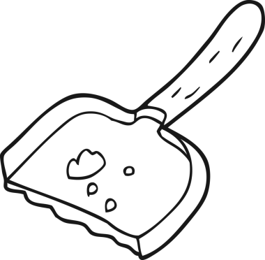 Bir insan tarafından çizilmiş siyah beyaz çizgi film toz tavası.