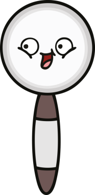 Bir insan tarafından çizilmiş bir büyüteç karikatürü.