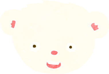 bir insan tarafından çizilmiş kutup ayısı yüzü.