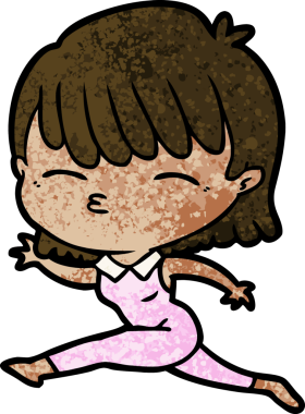 Bir insan tarafından çizilmiş karikatür kadın.