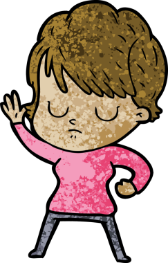 Bir insan tarafından çizilmiş karikatür kadın.