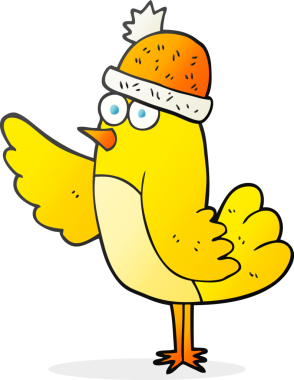 Bir insan tarafından çizilmiş el yazması çizgi film kuşları.