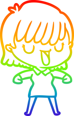 gökkuşağı gradyan çizimi bir insan tarafından çizilmiş bir karikatür kadın