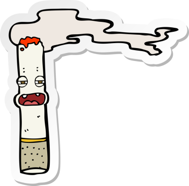 Bir insan tarafından çizilmiş çizgi film karakterinin çıkartması.