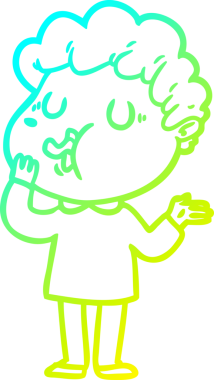 Bir insan tarafından çizilmiş bir çizgi film karakterinin çizimi.