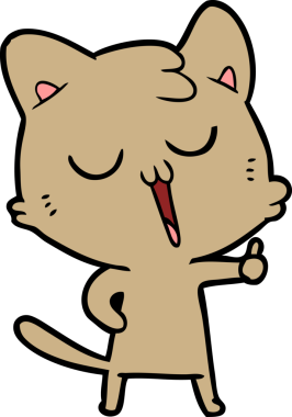 Bir insan tarafından çizilmiş çizgi film kedisi.