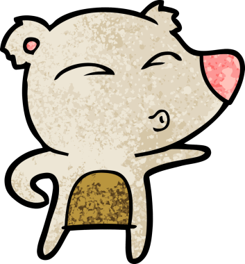 Bir insan tarafından çizilmiş bir çizgi film karakteri.