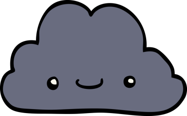 Bir insan tarafından çizilmiş sevimli karikatür bulutu