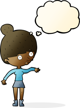 Bir insan tarafından çizilmiş düşünce balonlu bir karikatür.